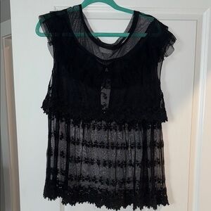 Free people intimates Black Lacey Women Top
